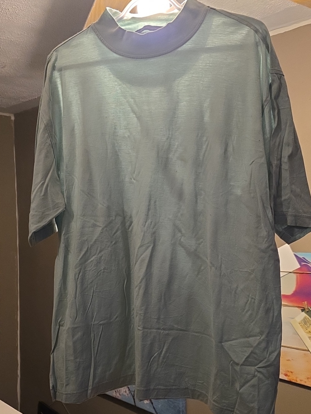 Bugatchi Short-Sleeve Crewneck Shirt in Teal Green
